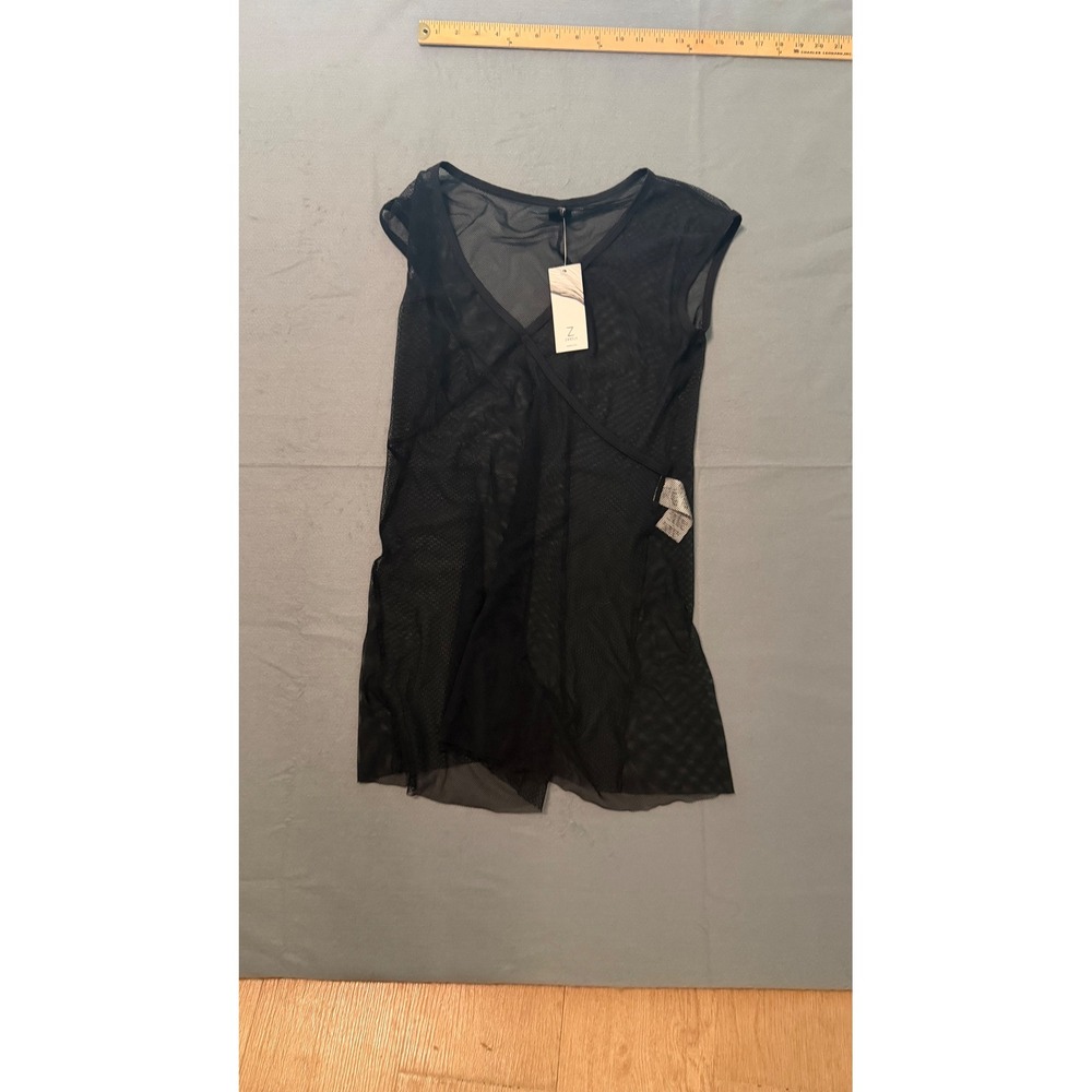 Zarely Black Sheer Mesh V-Neck Sleeveless Dance Cover Up romper  NWT